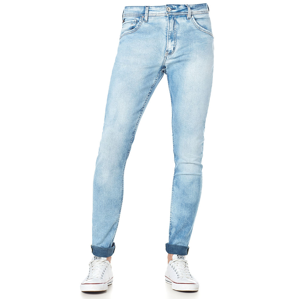 Calça Masculina Jeans Regular Skinny Phone Pocket Sky Convicto