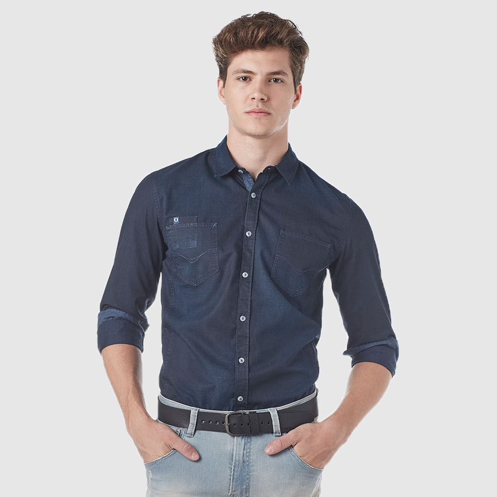 Camisa Masculina Over Dyes Navy Convicto